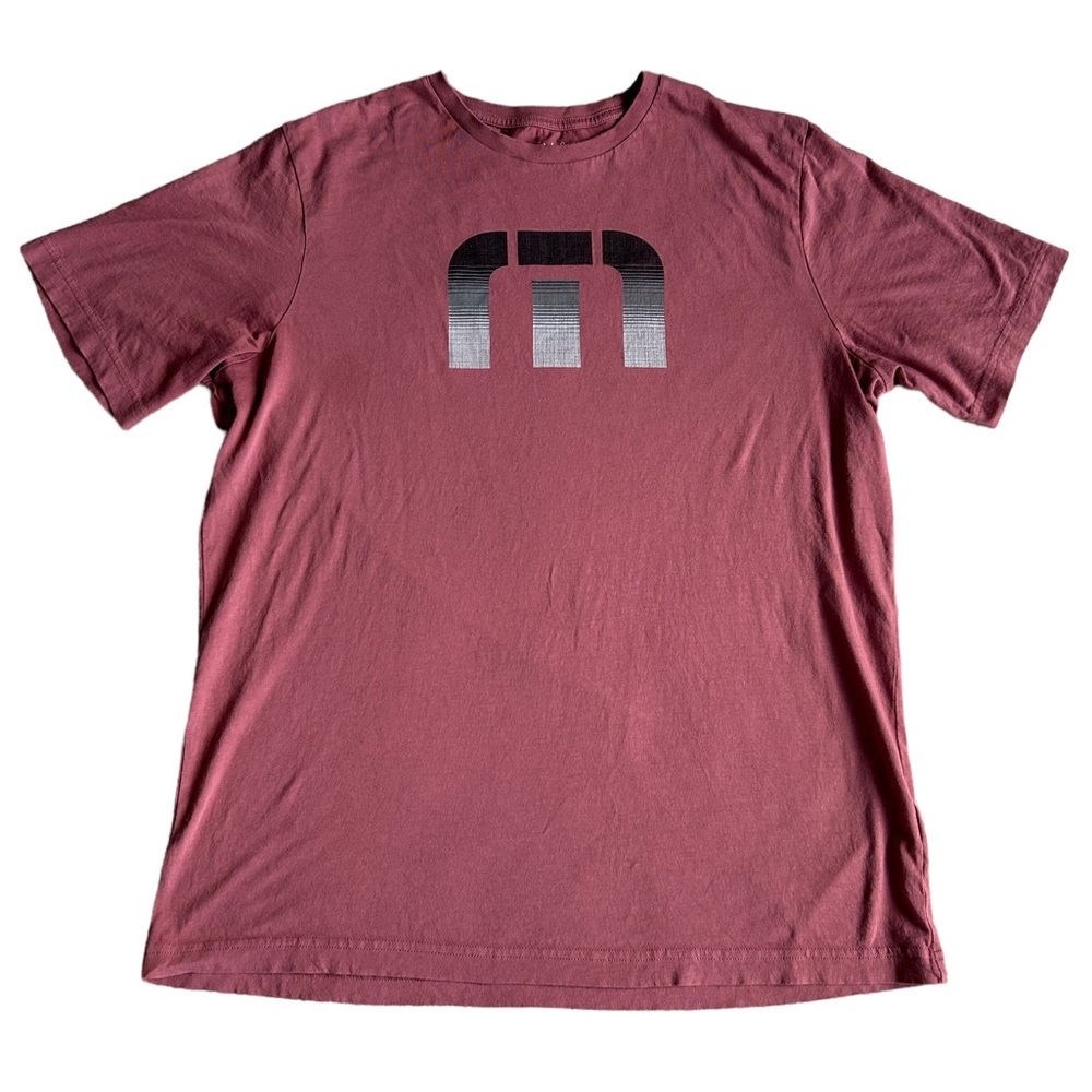 XL Travis Matthews Logo Maroon Reed Runner Men’s T Shirt Golf Black